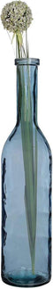 Mica Decorations Rioja Fles Vaas - H75 x Ø18 cm - Gerecycled Glas - Lichtblauw