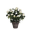 Mica Decorations Rosebush Artificial Plant in Pot - H33 x Ø25 cm - White