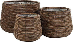 Mica Decorations Santo Manden - H33 x Ø50 cm - Set van 3 - Bruin