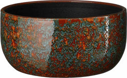 Mica Decorations Schaal Fabian - 35x35x17 cm - Terracotta - Blauw