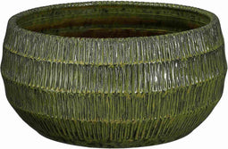 Mica Decorations Schaal Tobias - 28x28x14 cm - Terracotta - Groen
