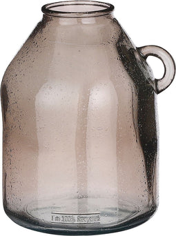 Mica Decorations Sitia Fles Vaas - H25,5 x Ø21 cm - Gerecycled Glas - Taupe