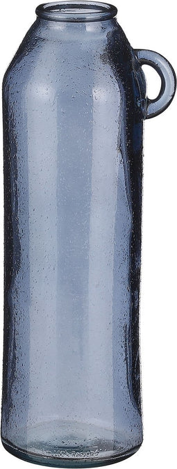 Mica Decorations Sitia Fles Vaas - H45 x Ø17 cm - Gerecycled Glas - Grijs