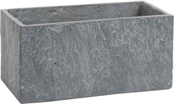 Mica Decorations Slate Bloempot - 28x14x14 cm - Cement - Lichtgrijs