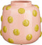 Mica Decorations Smiley Vaas - H28 x Ø29 cm - Keramiek - Lichtroze, Oker