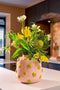Mica Decorations Smiley Vaas - H28 x Ø29 cm - Keramiek - Lichtroze, Oker