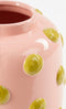 Mica Decorations Smiley Vaas - H28 x Ø29 cm - Keramiek - Lichtroze, Oker