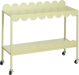 Mica Decorations Steffano Plantentafel op Wielen - L79 x B28 x H67 cm - Metaal - Lichtgroen