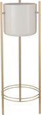 Mica Decorations Sverre Bloempot op Standaard - H81 x Ø28 cm - Wit, Goud