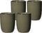 Mica Decorations Tabo Bekers - 10 x 7 cm - Keramiek - Creme - 4 Stuks