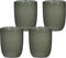 Mica Decorations Tabo Bekers - 10 x 7 cm - Keramiek - Grijs - 4 Stuks