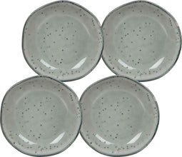 Mica Decorations Tabo Bord - 14 cm - Keramiek - Grijs - 4 Stuks