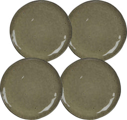 Mica Decorations Tabo Bord - 20 cm- Keramiek - Creme - 4 Stuks