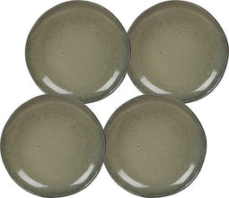 Mica Decorations Tabo Bord - 26 cm - Keramiek - Creme - 4 Stuks