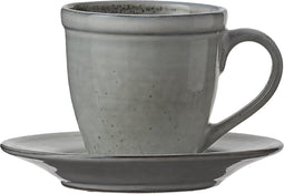 Mica Decorations - Tabo kop en schotel grijs - l7,5xb4,5xh7,5cm