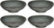 Mica Decorations Tabo Schaal - 3 x 11 cm - Keramiek - Grijs - 4 Stuks