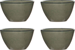 Mica Decorations Tabo Schaal - 5 x 11 cm - Keramiek - Creme - 4 Stuks