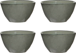 Mica Decorations Tabo Schaal - 5 x 11 cm - Keramiek - Grijs - 4 Stuks