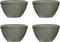 Mica Decorations Tabo Schaal - 5 x 11 cm - Keramiek - Grijs - 4 Stuks