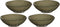 Mica Decorations Tabo Schaal - 6 x 20 cm - Keramiek - Creme - 4 Stuks