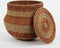 Mica Decorations Tacoma Opbergmand met Deksel - H48 x Ø55 cm - Jute - Oranje
