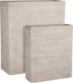 Mica Decorations Tallinn Plantenbakken - 80 x 30 x 92 cm - Magnesium - Taupe - Set van 2
