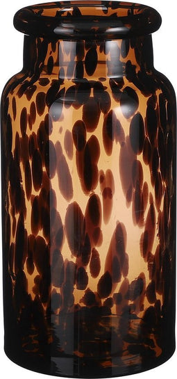 Mica Decorations Tiger Vaas - H30 x Ø15 cm - Bruin