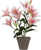 Mica Decorations Tijgerlelie Kunstplant in Bloempot Stan - H47 x Ø45 cm - Roze