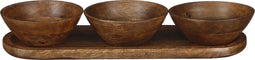 Mica Decorations Tomar Schaaltjes en Dienblad - 200 ml - 100% FSC Mangohout - Donkerbruin