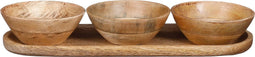 Mica Decorations Tomar Schaaltjes en Dienblad - L35 x B12 x H5 cm - 100% FSC Mangohout - Lichtbruin