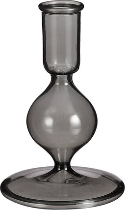 Mica Decorations Trent Kandelaar - H13,5 x Ø9,5 cm - Glas - Donkergrijs