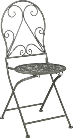 Mica Decorations Tuinstoel Lexie - 50x40x93 cm - Ijzer - Donker Grijs
