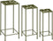 Mica Decorations Tuintafel Bologna - 28x28x67 cm - Ijzer - Donker Groen - Set van 3