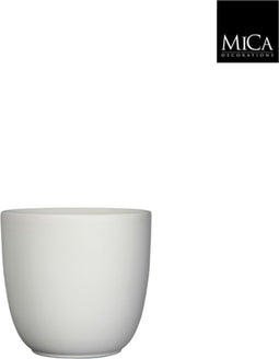 Mica Decorations Tusca Bloempot - 19x19x18 cm - Keramiek - Wit