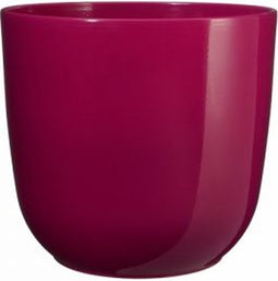 Mica decorations - Tusca pot rond fuchsia h11xd12cm