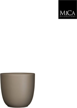 Mica Decorations - Tusca pot rond taupe mat h13xd13,5 cm