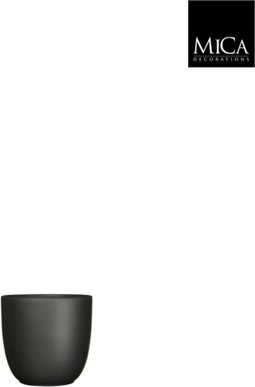 Mica Decorations - Tusca pot rond zwart mat h7,5xd8,5 cm