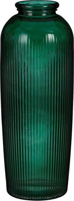 Mica Decorations Vaas Esmeralda - 30x30x70 cm - Gerecycled Glas - Groen