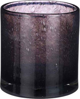 Mica Decorations Vaas Estelle rond cilinder recycled glas donkerblauw - H 18.5 x Ø 17 cm - Bloemenvaas - bloempot