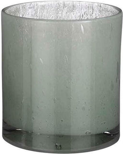 Mica Decorations Vaas Estelle rond cilinder recycled glas lichtgroen - H 18.5 x Ø 17 cm - Bloemenvaas - bloempot