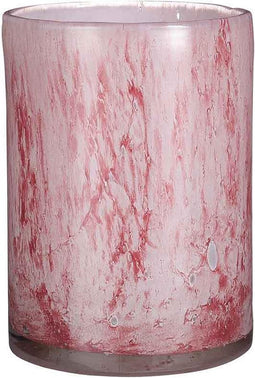 Mica Decorations Vaas Estelle rond cilinder recycled glas lichtroze - H 23 x Ø 17 cm - Bloemenvaas - bloempot