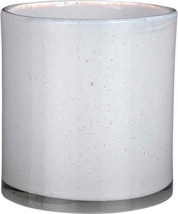 Mica Decorations Vaas Estelle rond cilinder recycled glas wit - H 18.5 x Ø 17 cm - Bloemenvaas - bloempot