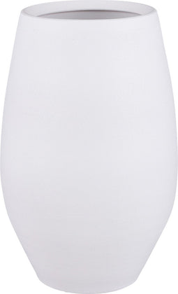 Mica Decorations Vaas/hoge bloempot - mat wit - keramiek - H40 x D26 cm - voor takken/bloemen