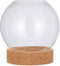 Mica Decorations Vaas Jillian bol glas transparant op onderzetter - H 19 x Ø 18 cm