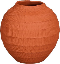 Mica Decorations Vaas Kato - Keramiek - Oranje - 27 x 26 x 27 cm (BxHxD)