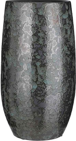Mica Decorations Vaas Nicolas donkergroen - H 35 x Ø 21 cm - Bloempot hoog handgemaakt