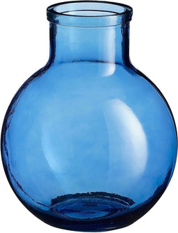 Mica Decorations Vaas Olly - 24x24x31 cm - Gerecycled Glas - Blauw