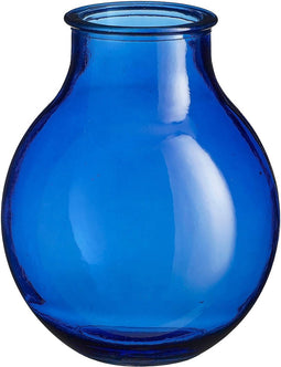 Mica Decorations Vaas Olly - 29x29x36 cm - Gerecycled Glas - Blauw