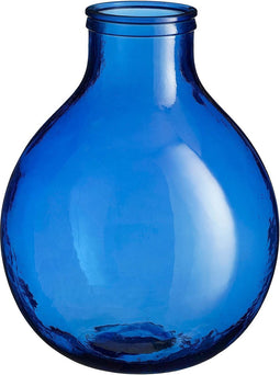 Mica Decorations Vaas Olly - 37x37x46 cm - Gerecycled Glas - Blauw
