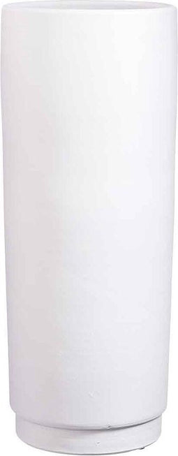 Mica Decorations Vaas Saar rond Wit - H 70 x Ø 28 cm - Handgemaakt